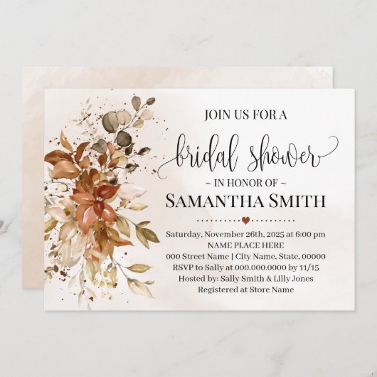 Eucalyptus Herfst Autumn Boho Chic Vrijgezellenfee Kaart (Voorkant / Achterkant)