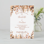 Eucalyptus herfst bos gouden bruiloft folie uitnodiging (Staand Voorkant)