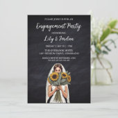 Eucalyptus herfst verlovingsfeest uitnodigingen (Staand voorkant)