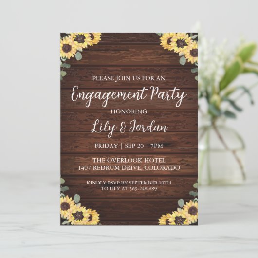 Eucalyptus herfst verlovingsfeest uitnodigingen (Staand voorkant)