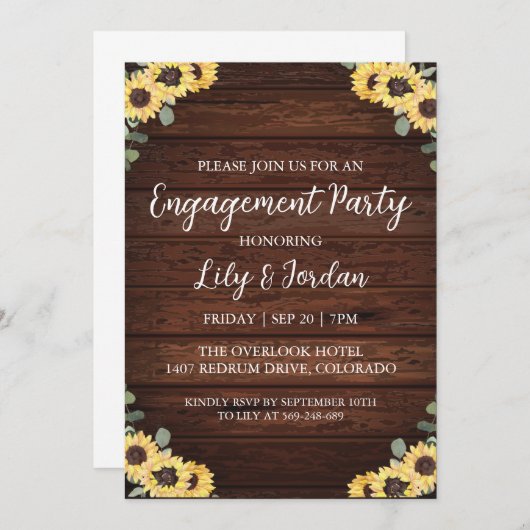 Eucalyptus herfst verlovingsfeest uitnodigingen (Voorkant / Achterkant)