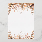 Eucalyptus herfst woodland gouden bruiloft folie uitnodiging (Achterkant)