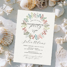 Eucalyptus-herfstbladerenkrans vrijgezellenfeest kaart