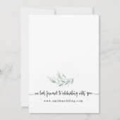 Eucalyptus Het avontuur begint bruiloft uitnodigin Kaart (Achterkant)