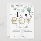 Eucalyptus Het is een Baby shower dat bewerkt kan  Kaart (Voorkant)