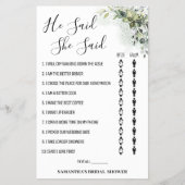 Eucalyptus Hij zei: "Schokjesspelkaart" Flyer (Voorkant)