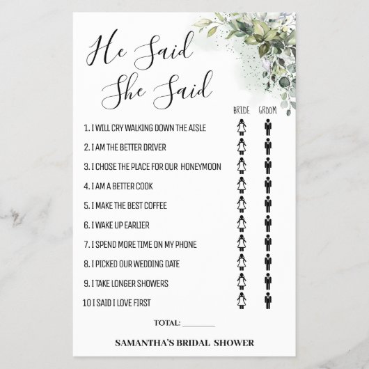 Eucalyptus Hij zei: "Schokjesspelkaart" Flyer (Voorkant)