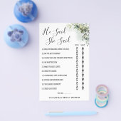 Eucalyptus Hij zei: "Schokjesspelkaart" Flyer (Enkel)