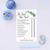 Eucalyptus Hij zei Zij zei Douche spelkaart Flyer (Enkel)