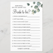 Eucalyptus Hoe goed ken je de bride game-kaart? Flyer (Voorkant)