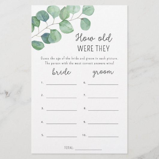 Eucalyptus Hoe oud waren de bruidspellen? (Voorkant)