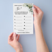 Eucalyptus Hoe oud was ze Vrijgezellenfeest Game K Flyer (Hand)