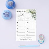 Eucalyptus Hoe oud was ze Vrijgezellenfeest Game K Flyer (Enkel)