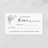 Eucalyptus Hoeveel Kisses Vrijgezellenfeest game c Plaatskaartje (Voorkant)