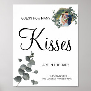 Eucalyptus Hoeveel kisses Vrijgezellenfeest game s Poster