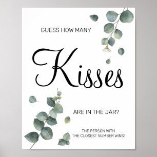 Eucalyptus Hoeveel kisses Vrijgezellenfeest game s Poster
