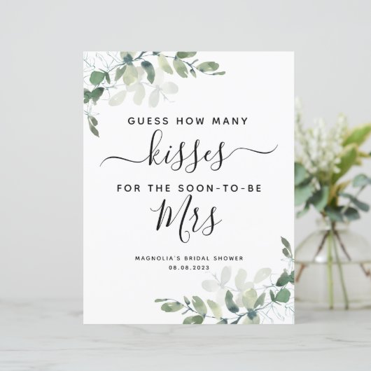 Eucalyptus Hoeveel Kisses Vrijgezellenfeest ondert (Staand voorkant)