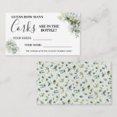 Eucalyptus Hoeveel kurken Vrijgezellenfeest Game-k Plaatskaartje (Voorkant / Achterkant)