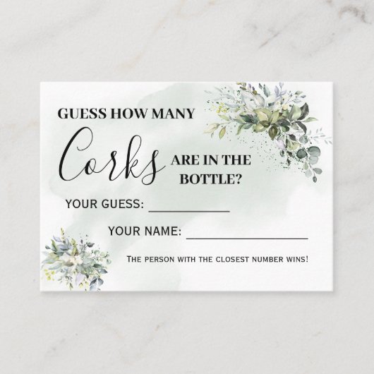 Eucalyptus Hoeveel kurken zijn er met een tweetali Plaatskaartje (Voorkant)