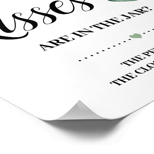 Eucalyptus Hoeveel Kusjes Bruidsfeest Spel Bord Poster (Hoek)