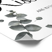 Eucalyptus Hoeveel kusjes Bruidsfeest spelbordje Poster (Hoek)