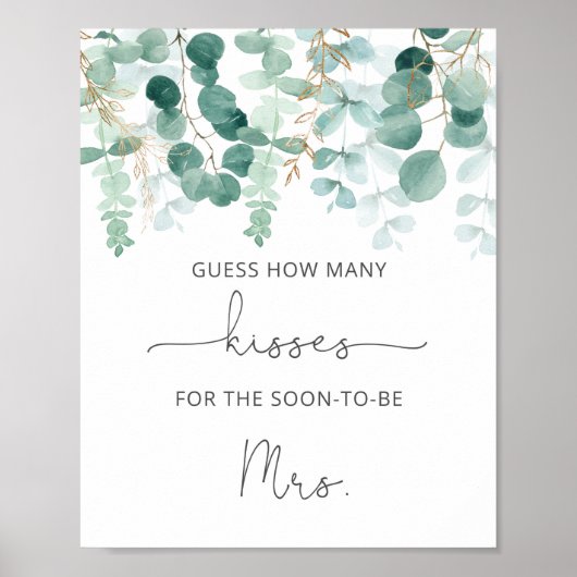 Eucalyptus hoeveel kussen bruidsmeisje spel poster (Voorkant)