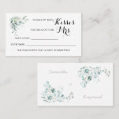 Eucalyptus Hoeveel kussen voor Mrs ShowerGame-kaar Plaatskaartje (Voorkant / Achterkant)