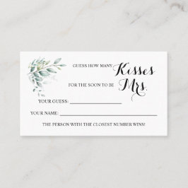 Eucalyptus Hoeveel kussen voor Mrs ShowerGame-kaar Plaatskaartje