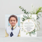 Eucalyptus holy communion, groene moderne foto kaart (Staand voorkant)