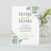 Eucalyptus Home Sweet Home Housewarming Party Kaart (Staand voorkant)