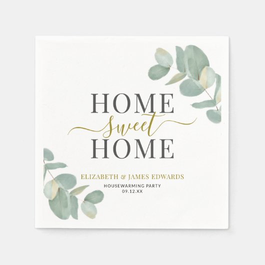 Eucalyptus Home Sweet Home Housewarming Party Servet (Voorkant)
