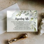 Eucalyptus Honeymoon Money in plaats van Gifts Kaa Informatiekaartje<br><div class="desc">Elegant Modern honeymoon financiert aanvraagkaarten...  De kaarten kunnen gebruikt worden voor huwelijkscadeautjes. Ideaal om mee te nemen met een bridale doucheuitnodiging en trouwuitnodigingen. De kaart met huwelijkscadeaus is een prachtig botanisch groen en bladerig roteerontwerp met een moderne stijl.</div>