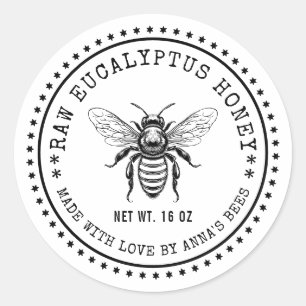 Eucalyptus honing etiket met aangepaste kleur bije