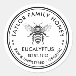 Eucalyptus honing label met honingbij