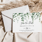 Eucalyptus Horizontale bruiloft Bewaar de datum Save The Date