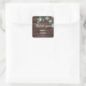 Eucalyptus & hout groen dank u vierkante sticker (Tas)
