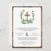 Eucalyptus hout kruis alles in één katholieke brui kaart (Voorkant)