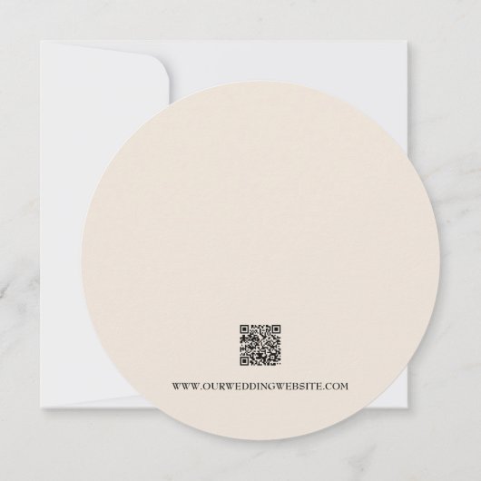 Eucalyptus Houten Gesneden Schijf QR CODE Trouwweb Kaart (Achterkant)