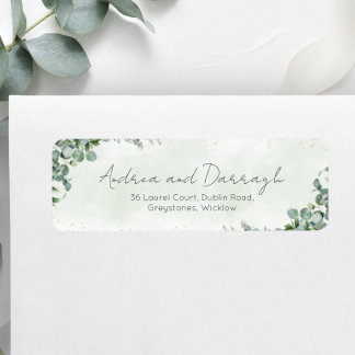 Eucalyptus Huwelijk Retouradres Labels 1001