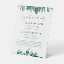 Eucalyptus Huwelijk Signature Dranken Bord, Cockta
