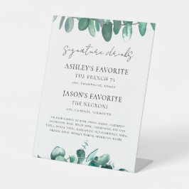 Eucalyptus Huwelijk Signature Dranken Bord, Cockta Reclamebord Met Voetstuk