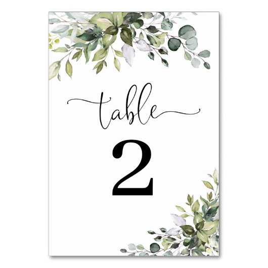 Eucalyptus Huwelijk Tafel Nummers Kaart (Voorkant)