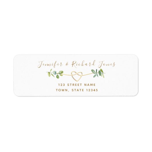 Eucalyptus Huwelijks Retouradres Label (Voorkant)