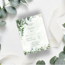 Eucalyptus Huwelijks RSVP Kaart 1001 Notitiekaartje