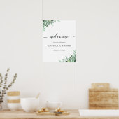 Eucalyptus Huwelijks Welkom Bord met Foto Poster (Keuken)