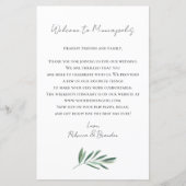 Eucalyptus Huwelijks Welkomsttas Brief (Voorkant)