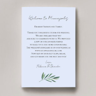 Eucalyptus Huwelijks Welkomsttas Brief
