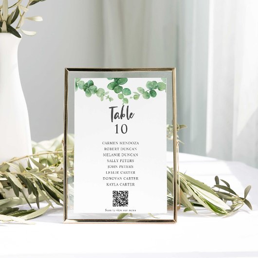 Eucalyptus Huwelijks Zitplaats Chart QR Code