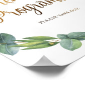 Eucalyptus huwelijksbord voor ceremonieprogramma's poster (Hoek)