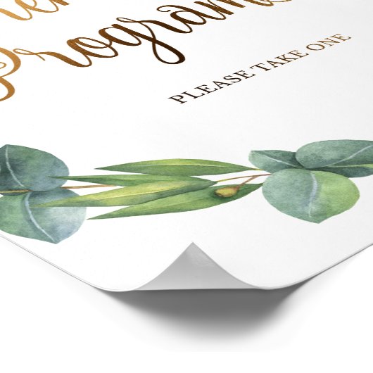Eucalyptus huwelijksbord voor ceremonieprogramma's poster (Hoek)